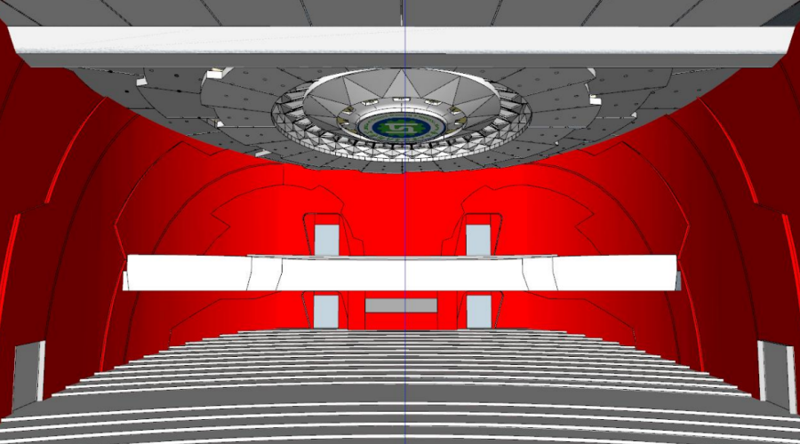南寧工業(yè)職業(yè)技術(shù)學(xué)院會堂GRG穿孔板吊頂