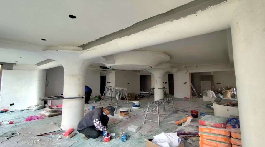 GRG構件安裝現(xiàn)場